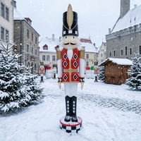 Statue de Casse-Noisette Géante en Fibre de Verre, Étanche et Résistante aux UV, pour Noël, Tailles 5ft, 8ft, 12ft, Usage Commercial Extérieur