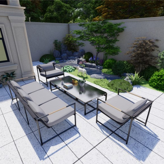 Meubles De Patio En Fonte D'aluminium Vintage Luxury Outdoor Metal Furniture Sofa Sets Set Table Chair Garden