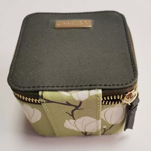 Square Fabric Travel Zipper Jewelry <b>Case</b>-Multi-Function Fashion Cosmetic & <b>Lipstick</b> Box for All Seasons - Product Image 4