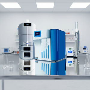 Système de purification d'eau ultra pure de laboratoire complet, intégrant toutes les technologies de purification nécessaires dans un cabinet tout-en-un - Product Image 1