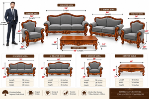 Sofá Antiguo de Lujo Hecho a Mano de Estilo Europeo, Madera de Teca Sagwan India Sólida, Diseño Tallado Retro, Tapizado con Tela de Primera Calidad - Product Image 5