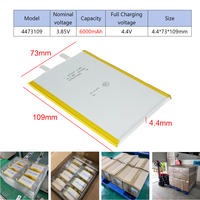 Baterai HS Lipo 4473109 3.85V 6000mah Sel Lithium Ion Semi-solid State Bersertifikasi UN38.3 IEC62133 Baterai Laptop untuk Robot Vacuum