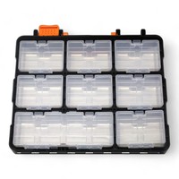 Boîte à outils en plastique transparente double face pour vis et accessoires, vente en gros