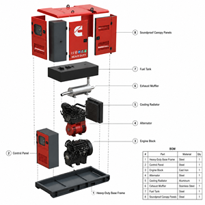 Générateur diesel silencieux à démarrage automatique EAC Cummins Weichai 150 kVA 150 kW, ouvert/silencieux, avec fréquence 50/60 Hz, tension nominale 220 V/380 V - Product Image 1