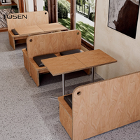 Chaise de restaurant en bois massif à assise rembourrée, style occidental, très prisée par les restaurants et les cafés américains, et combinaison table longue et chaise.