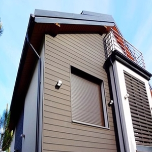 Imperméable à l'eau ignifuge haute résistance durable grain de bois WPC panneau mural léger parement en bois composite extérieur <span class=keywords><strong>pour</strong></span> <span class=keywords><strong>maison</strong></span> préfabriquée - Product Image 5