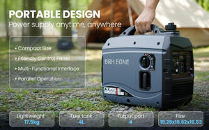 2.5W 3000W 초저소음 인버터 발전기 가솔린 유닛 230V/240V 정격 전압 휴대용 발전기 백업 전원용 재고 있음 - Product Image 4
