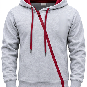 Ensemble de survêtement pour homme grande taille, sweat à capuche zippé et pantalon de jogging, tenue de sport 2 pièces, vêtements décontractés pour le printemps - Product Image 1