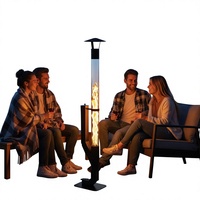 Chauffe-terrasse portable en métal durable ZT-003-03 pour granulés de bois, foyer extérieur pour le camping