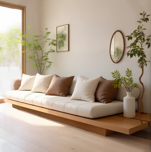 Divano in Legno Massello per Soggiorno, Adatto per una Famiglia di Tre, Estremamente Confortevole ed Elegante - Product Image 1