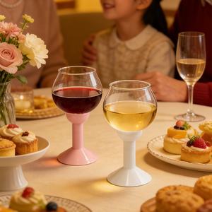 Verres à vin en plastique PS transparents de 230 ml, logo personnalisé pour flûtes, réutilisables, incassables, style moderne et luxueux pour mariage - Product Image 6