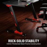 Bureau de jeu moderne AOR, nouveau modèle, avec éclairage RGB, en acier inoxydable, de forme irrégulière, extensible, de qualité commerciale, fabriqué en usine