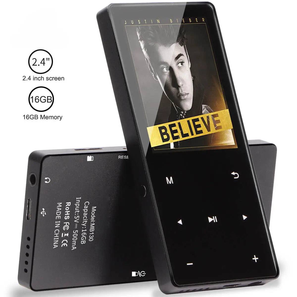 Aomago — lecteur MP3 sans fil à écran de 2.4 pouces, avec enregistrement vocal, e-book FM