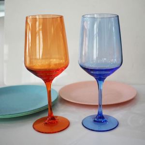 Gobelet personnalisé avec logo, 540 ml, en plastique acrylique incassable, coloré, transparent, moderne, 114 g, blanc, pour verres à vin rouge, fête, mariage - Product Image 3