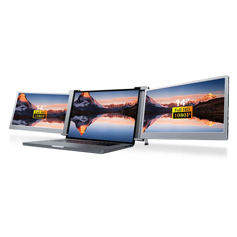 Màn Hình Di Động Ba 14 "FOPO-Bộ Mở Rộng Màn Hình Máy Tính Xách Tay 1080P IPS Cho Máy Tính Xách Tay 15"-17"