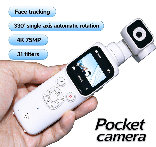 4K Vlog Gimbal Camera 330° Automatic Tracking Rotation for Shooting 1.72-inch 2400mAh Battery Life Streaming Camera