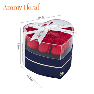 AM-SPB33 Caja de Joyería con Forma de Corazón y <span class=keywords><strong>Flores</strong></span> de Jabón Ammy, Decoración Navideña para el Hogar, Regalo para el Día de San Valentín - Product Image 6