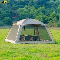 Tente dôme de camping extérieure anti-moustiques, une chambre, imperméable, avec revêtement argenté, protection solaire, pour plage et pique-nique