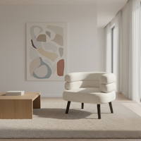 Fauteuil de salon en laine d'agneau, nouveau style, taille et couleur personnalisables, confortable et écologique, vente en gros d'usine