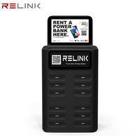 Station de recharge de batteries partagée Relink à 12 emplacements pour les entreprises de location avec système de point de vente, borne de recharge de batteries et station de recharge de téléphones portables