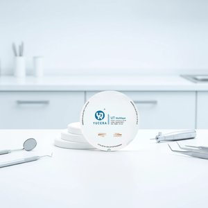 Bloc de zircone multicouche blanc Yucera pour laboratoire dentaire – Fournitures pour couronnes et bridges – Fraisage rapide du zirconium - Product Image 1