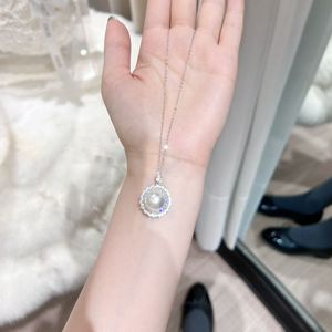 Collar de Plata de Ley S925 con Diseño de Flor Láser, Cadena Brillante para Clavícula, para Mujer, Collares de Perlas de Lujo Ligero, Venta al por Mayor - Product Image 5