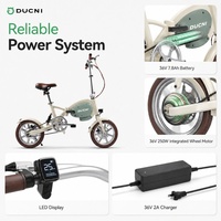 Bicicleta Eléctrica Plegable Compacta de Aluminio de 14 Pulgadas, Mini Bicicleta Eléctrica Plegable para Desplazamientos Urbanos