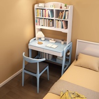 Escritorio Ergonómico de Madera Maciza con Altura Ajustable y Estantería Integrada para Oficina en Casa y Dormitorio