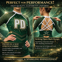 Ensemble d'entraînement de cheerleading personnalisé noir et violet avec strass, comprenant un maillot de basketball court et un short, avec nom et numéro personnalisables
