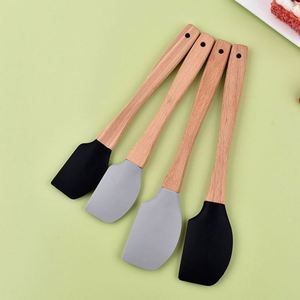 Heat Resistant Kitchen Cooking Utensils Wooden Handle <b>Silicone</b> Spatula for <b>Baking</b> Mixing - Product Image 5