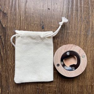 Imán de nevera de madera, posavasos redondo para cerveza, abridor de botellas con funda - Product Image 2