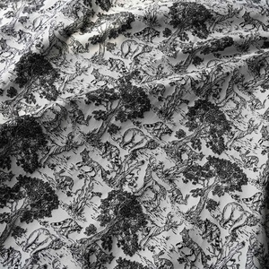 New <strong>Black</strong> White Mixed Small Animal <strong>Pattern</strong> Jacquard Fabric Spring Autumn Fashion Coat - Product Image 4