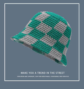 Gorro de cubo de frijol hueco de ganchillo de punto personalizado, gorro de ganchillo hecho <span class=keywords><strong>a</strong></span> mano de alta calidad, gorro tejido - Product Image 6