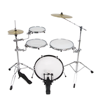 Performance professionnelle de haute qualité 4 Pcs Sliver Portable Drum Set avec cymbales