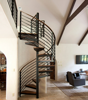 Code du bâtiment VIKO: Escalier en colimaçon moderne intérieur et extérieur à tube rond de style simple