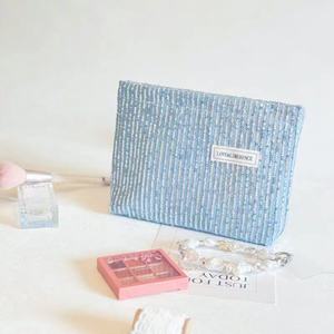 Fashion <b>Large</b> Capacity <b>Cosmetic</b> <b>Bags</b> Sequins with Cotton Evening Clutch Custom Washable Logo Makeup <b>Bag</b> for Women Party Travel - Product Image 6
