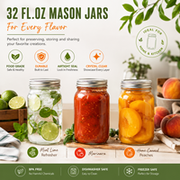 Frasco de Vidrio Transparente de Gran Capacidad con Tapa Hermética, Frasco Mason de Grado Alimenticio para Almacenamiento de Frutas, Jugos y Bebidas