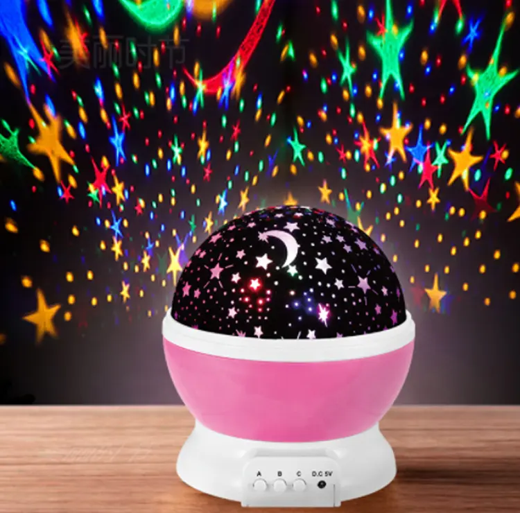 Creative Moon and Star Projection Lamp Baby Mini Led Night Light Romantic 3D Rotating LED Projector Night Light