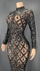 Sparkly See Through paillettes Crystal Ballroom Wedding Birthday Dinner Gown abiti da sera Ladies Sexy Club Dress Long <span class=keywords><strong>Prom</strong></span> Dress - Product Image 5