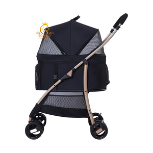 Poussette pour animaux de compagnie EUR PET avec panier de couchage indépendant détachable, pliable, avec siège auto pour les voyages en <span class=keywords><strong>voiture</strong></span> et l'extérieur - Product Image 2