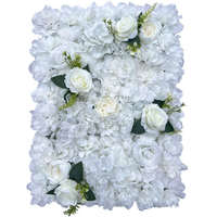 Panneau mural à fleurs roses 3D Décoration de mariage Toile de fond murale florale Vase à fleurs Toile de fond Roll up Mur de fleurs roses en soie blanche