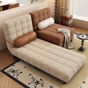 Creamy Retro Single Foldable <b>Sofa</b> Bed Square Foam Filling Multifunctional Living Room Dual Use - Product Image 3