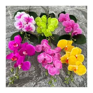 Renkli yeni varış Modern dekorasyon yapay çiçek küçük 4-Head Film güve orkide