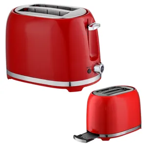 Toaster de pão elétrico retrô, 2 fatias, 7 níveis de sanduíche, toaster automático pop up