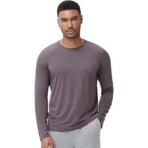 Camiseta de Manga Larga para Hombre, Cuello Redondo, Viscosa de Bambú, Ropa de Dormir, Tallas S-XXL, Venta al Por Mayor - Product Image 1