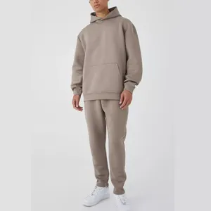 Custom Logo Jogging Suit Sweatsuit Thick Heavy Oversized Tracksuits Unisex Sweatpants And Hoodie Two Piece Set Men