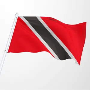 Werbeartikel Schnelle Lieferung Fabrik benutzer definierte Trinidad und Tobago Flagge 100% Polyester 3x5 ft Flaggen