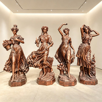 Statue de déesse européenne grandeur nature en bronze moulé, sculpture féminine occidentale, décoration extérieure pour jardin et hôtel, figurine métallique personnalisée