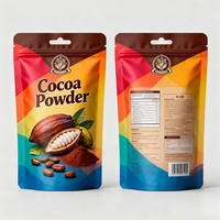 Sacs Mylar personnalisés imprimés, résistants à l'humidité, avec fermeture éclair, pour emballage de chocolat, cacao et poudre