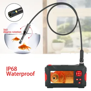 Yeni HD 1080P akıllı 360 derece rotasyon kamera 4.3 inç ekran tüp Borescope kamera P300 çift lens endoskop